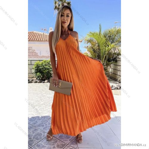Šaty letné dlhé na ramienka dámske (S/M ONE SIZE) TALIANSKA MÓDA IMPDY22LS15705/6091