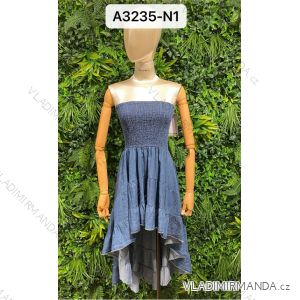 Šaty letné bez rukávov žabičkované dámske (S/M ONE SIZE) TALIANSKA MÓDA IMPBR22A3235-N1