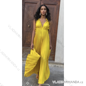 Šaty letné dlhé na ramienka skladané dámske (S/M ONE SIZE) TALIANSKA MÓDA IMPBR22H2293-R2