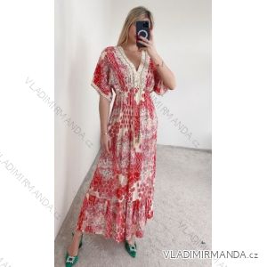 Šaty letné krátky rukáv dámske (S/M ONE SIZE) TALIANSKA MÓDA IMPBB22F12196