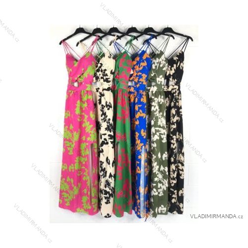 Šaty dlhé letné na ramienka dámske (S/M ONE SIZE) TALIANSKA MÓDA IMPBB2288898s
