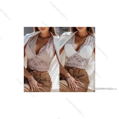 Top/tielko čipkový bez rukávov dámske (S/M ONE SIZE) TALIANSKA MÓDA IMPBB221148sl