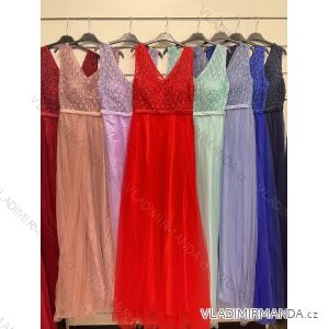 Šaty dlouhé společenské bez rukávu dámské (S/M ONE SIZE) ITALSKÁ MÓDA IMPSH2461110