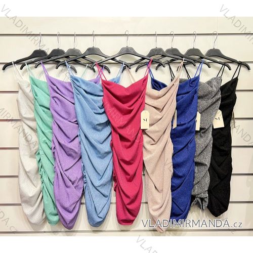 Šaty letné na ramienka dámske (S/M ONE SIZE) TALIANSKA MÓDA IMPSH222964