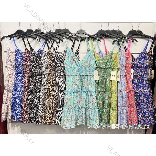 Šaty letné na ramienka dámske (S/M ONE SIZE) TALIANSKA MÓDA IMPSH226926