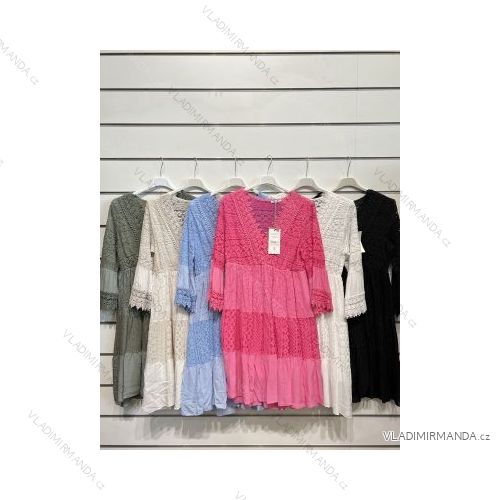 Šaty letný dlhý rukáv dámske (S/M ONE SIZE) TALIANSKA MÓDA IMPSH229171