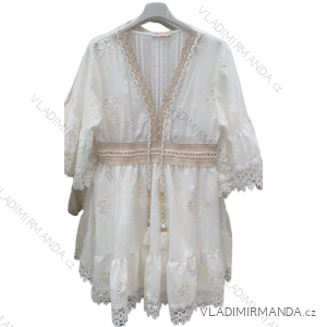 Šaty letné krajkové krátky rukáv dámske (S/M ONE SIZE) TALIANSKA MÓDA IMM22846