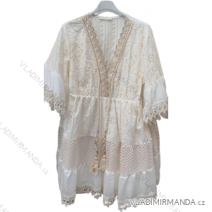 Šaty letné krajkové krátky rukáv dámske (S/M ONE SIZE) TALIANSKA MÓDA IMM22852