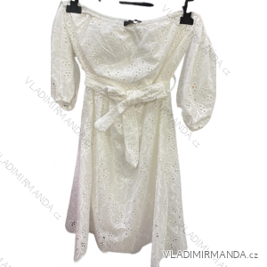 Šaty letné krajkové krátky rukáv dámske (S/M ONE SIZE) TALIANSKA MÓDA IMM22UN5571