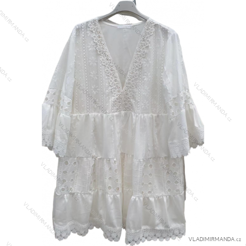 Šaty letné krajkové krátky rukáv dámske (S/M ONE SIZE) TALIANSKA MÓDA IMM22870