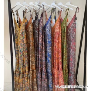 Šaty dlhé letné na ramienka dámske (S/M ONE SIZE) INDICKÁ MÓDA IMPEM22N1038