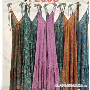Šaty dlhé letné na ramienka dámske (S/M ONE SIZE) INDICKÁ MÓDA IMPEM22F2003