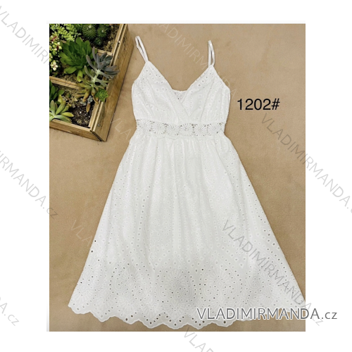 Šaty letné krajkové na ramienka dámske (S/M ONE SIZE) INDICKÁ MÓDA IMPEM221202