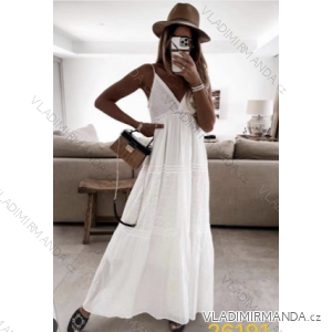 Šaty dlhé letné krajkové na ramienka dámske (S/M ONE SIZE) TALIANSKA MÓDA IMPEM2226191