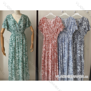 Šaty dlhé letné krátky rukáv dámske (S/M ONE SIZE) INDICKÁ MÓDA IMPEM22JS2987