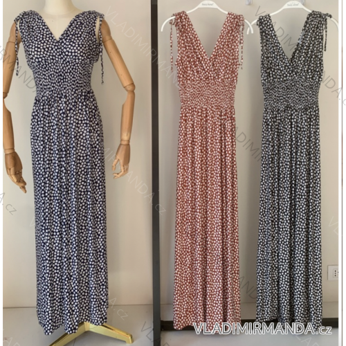 Šaty dlhé letné bez rukávov dámske (S/M ONE SIZE) INDICKÁ MÓDA IMPEM22FWS56-9