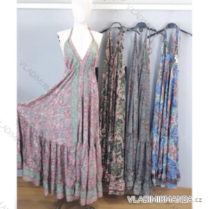 Šaty dlhé letné na ramienka dámske (S/M ONE SIZE) INDICKÁ MÓDA IMPEM226027