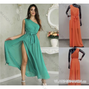 Šaty dlhé elegantné letné skladané bez rukávov dámske (S/M ONE SIZE) TALIANSKA MÓDA IMPLS2215724