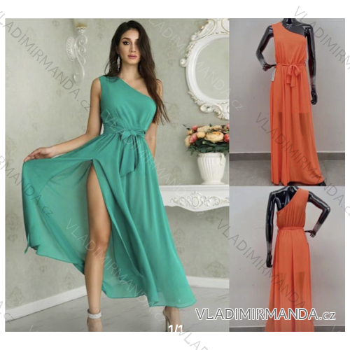 Šaty dlhé elegantné letné skladané bez rukávov dámske (S/M ONE SIZE) TALIANSKA MÓDA IMPLS2215724