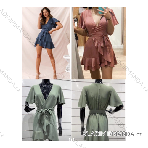 Šaty letné krátky rukáv dámske (S/M ONE SIZE) TALIANSKA MÓDA IMPLS2216055