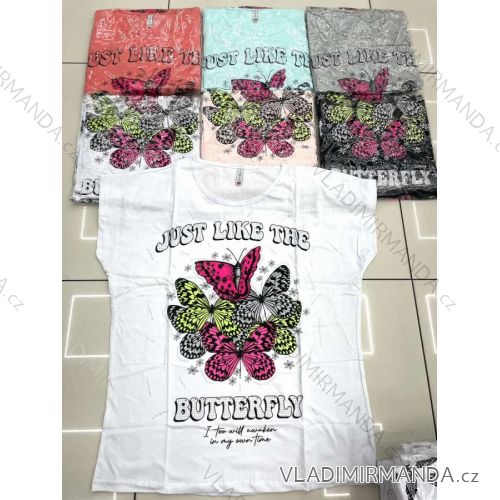 Tričko krátky rukáv dámske nadrozmer (2XL-4XL) TURECKÁ MÓDA TMWG22GYA0720