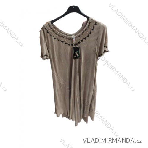 Šaty letné krátky rukáv nadrozměr dámske (2XL / 4XL ONE SIZE) INDICKÁ Móda MA821015 / DR