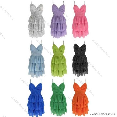 Šaty letné na ramienka dámske (S/M ONE SIZE) TALIANSKA MÓDA IMPBB22B22623