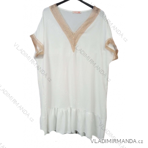 Šaty letné krátky rukáv dámske (L/XL ONE SIZE) TALIANSKA MÓDA IMWG222603/DR