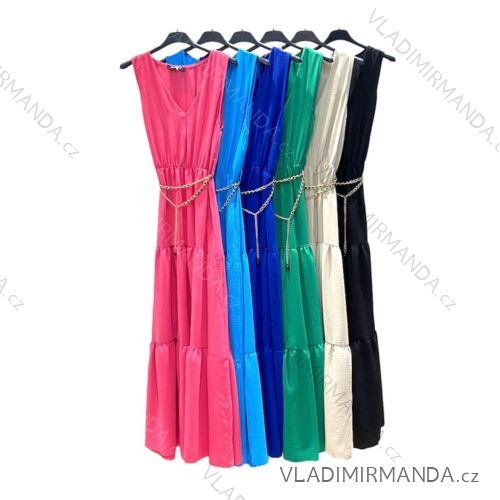 Šaty dlhé letné bez rukávov dámske (S/M ONE SIZE) TALIANSKA MÓDA IMPHD2222132-1