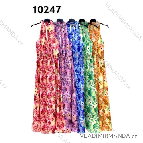 Šaty letné dlhé na ramienka dámske (S/M ONE SIZE) TALIANSKA MÓDA IMPHD2210247