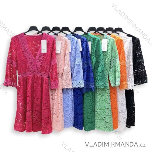 Šaty letné krajkové dlhý rukáv dámske (S/M ONE SIZE) TALIANSKA MÓDA IMPHD224831