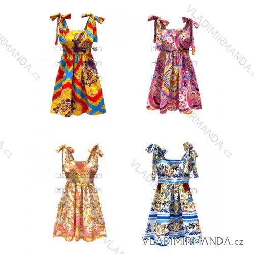 Šaty letné na ramienka dámske (S/M ONE SIZE) TALIANSKA MÓDA IMPHD2220207-1