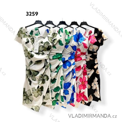 Šaty letné krátky rukáv dámske (S/M ONE SIZE) TALIANSKA MÓDA IMPHD223259