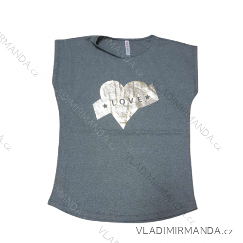 Tričko krátky rukáv dámske (M-XL) TURECKÁ MÓDA TMWG22GYA0569 žltá M-XL