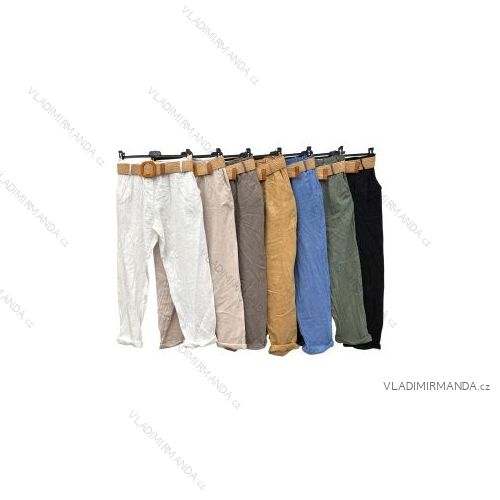 Nohavice dlhé s opaskom dámske (S/M ONE SIZE) TALIANSKA MÓDA IMPLM2234045