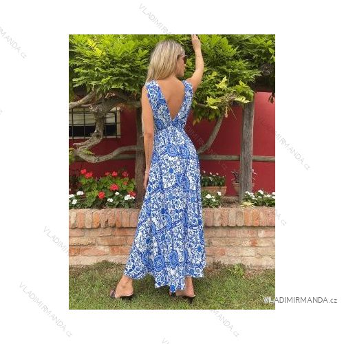 Šaty dlhé letné bez rukávov dámske (S/M ONE SIZE) TALIANSKA MÓDA IMPBB22 IMPBB22A34992