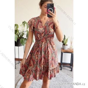 Šaty letné krátky rukáv dámske (S/M ONE SIZE) TALIANSKA MÓDA IMPBB22F10868C