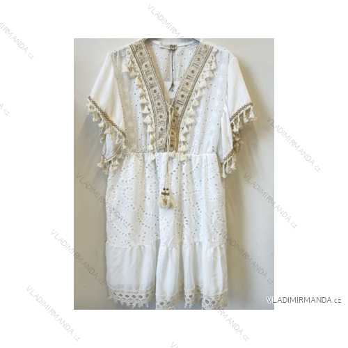 Šaty letné krajkové 3/4 rukáv dámske (S/M ONE SIZE) INDICKÁ MÓDA IMPEM225961
