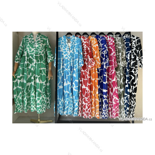 Šaty dlhé letné 3/4 rukáv dámske (S/M ONE SIZE) INDICKÁ MÓDA IMPEM223735