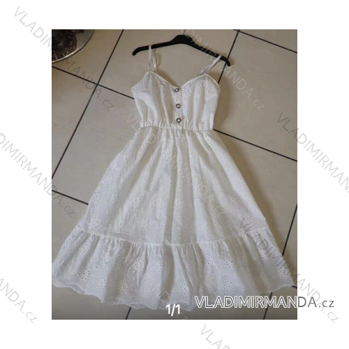 Šaty letné krajkové na ramienka dámske (S/M ONE SIZE) TALIANSKA MÓDA IMPEM221167