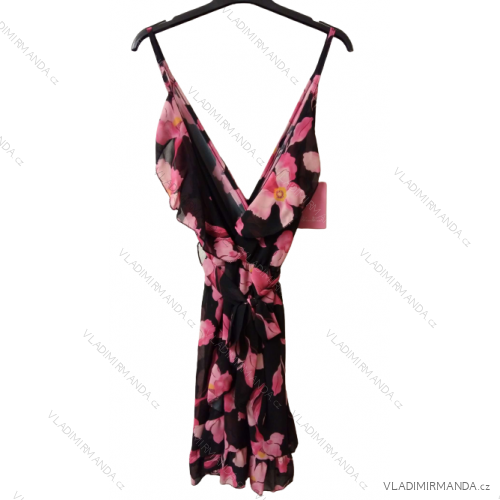 Šaty letné na ramienka dámske (S/M ONE SIZE) TALIANSKA MÓDA IMPBB22P57401/DR