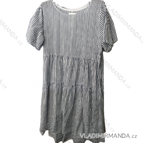 Šaty letné krátky rukáv dámske prúžok (L/XL/2XL ONE SIZE) TALIANSKA MóDA IM722106