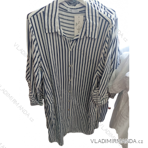 Šaty košeľové krátky rukáv dámske prúžok (S/M ONE SIZE) TALIANSKA MóDA IM722107