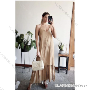 Šaty dlhé letné na ramienka dámske (S/M ONE SIZE) TALIANSKA MÓDA IMPBB22F10678