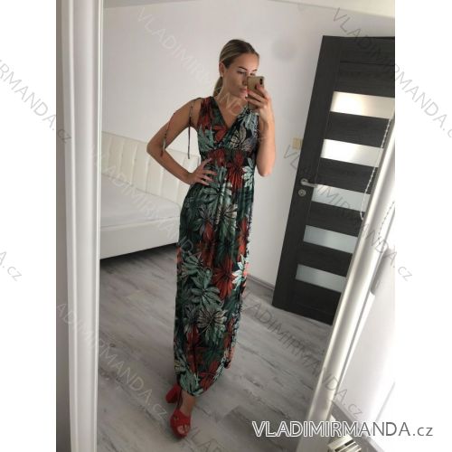 Šaty dlhé letné bez rukávov dámske (S/M ONE SIZE) INDICKÁ MÓDA IMPEM22FW56-8