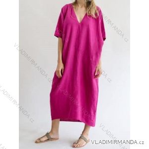 Šaty maxi letné oversize krátky rukáv dámske (S/M ONE SIZE) TALIANSKA MÓDA IMM2253539CREP