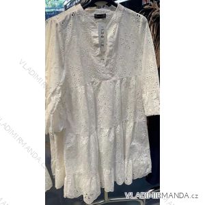 Šaty krajkované bavlnené krátky rukáv dámske (S/M ONE SIZE) TALIANSKA MÓDA IMM22un5250