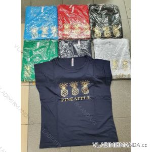 Tričko krátky rukáv dámske nadrozmer (2XL-4XL) TURECKÁ MÓDA TMWG22GYA0829