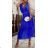 Šaty dlhé elegantné letné šifónové bez rukávov dámske (S/M ONE SIZE) TALIANSKA MÓDA IMD22324/DUR S/M Modrá svetlá