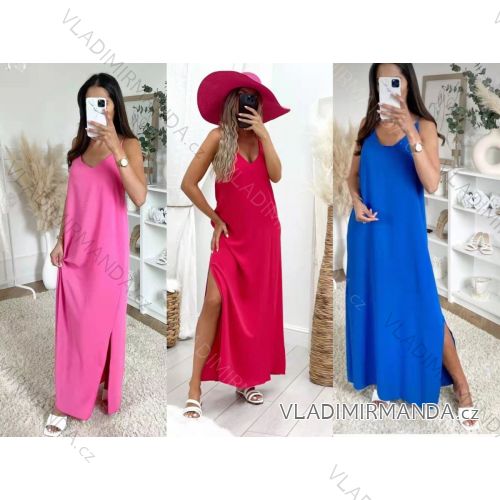 Šaty letné dlhé na ramienka dámske (S/M ONE SIZE) TALIANSKA MÓDA IMWYT22YT0372
